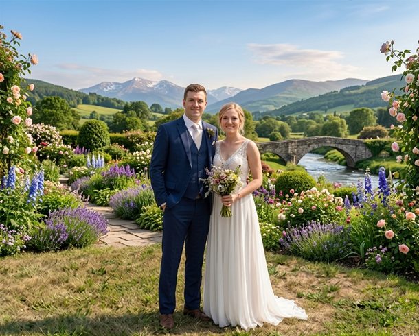 After editing — Full Background Replacement (Wedding & Portrait Editing)