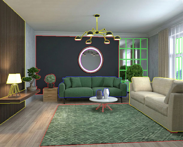 After editing — Interior Scene Multi-Path (Clipping & Multi-Path)