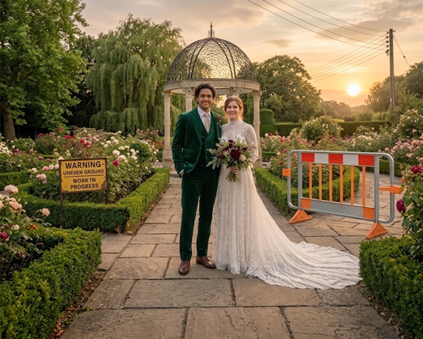 Before editing — Wedding Scene Object Removal & Sky (Wedding & Portrait Editing)